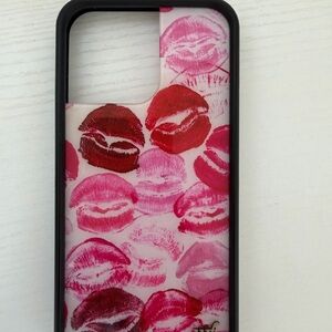 Wildflowers Red and Pink Lip Print Phone Case